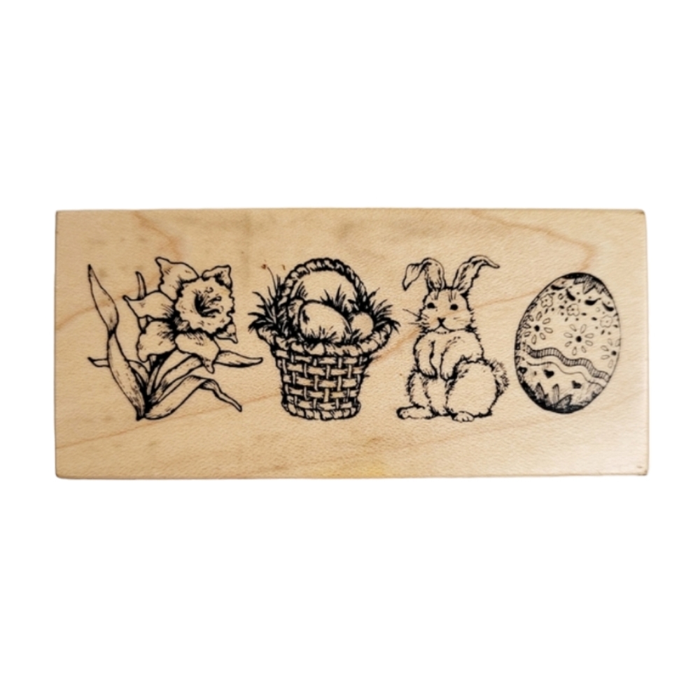 Vintage PSX 1996 Easter Holiday Rubber Stamp F-1917  3.5" X 1.5"